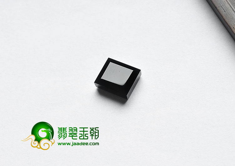 糯冰种墨翠缅甸翡翠A货方形戒面