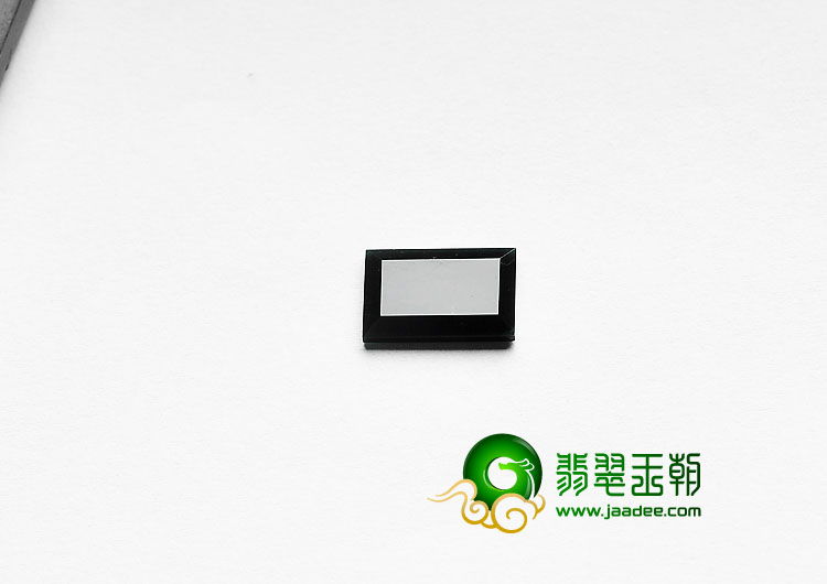 冰种墨翠缅甸翡翠A货长方形戒面