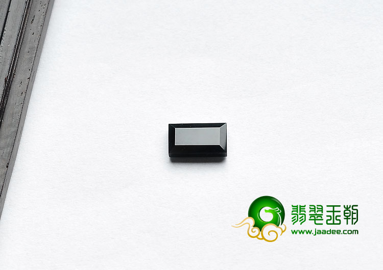 冰种墨翠缅甸翡翠A货长方形戒面