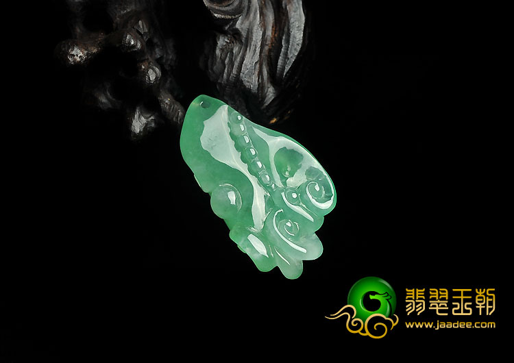 冰种苹果绿缅甸翡翠A货佛手挂件