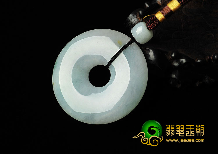 糯冰种略飘花缅甸翡翠A货平安扣挂件
