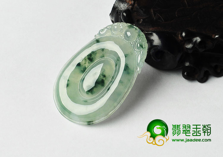 冰种飘花缅甸翡翠A货福在眼前挂件