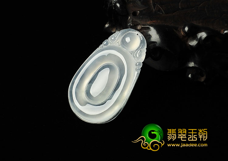 冰玻种缅甸翡翠A货福在眼前挂件