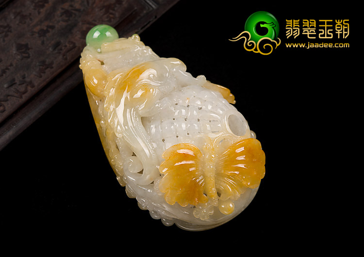 糯冰种黄加绿缅甸翡翠A货今非昔比挂件