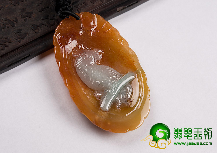 糯冰种红黄翡缅甸翡翠A货英明神武挂件