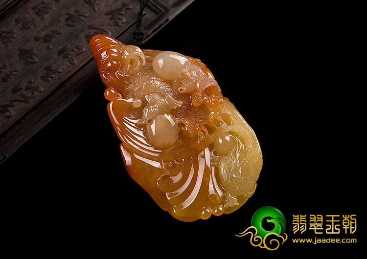 糯冰种红黄翡缅甸翡翠A货英明神武挂件