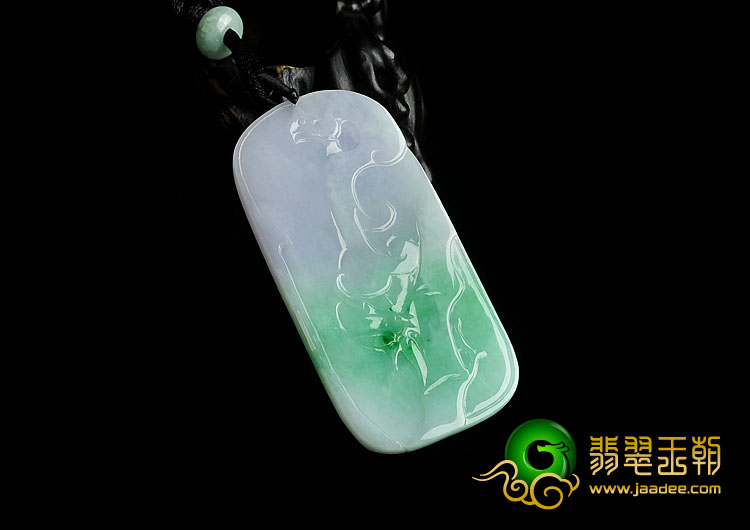 糯冰种春带彩缅甸翡翠A货喜上眉梢挂件