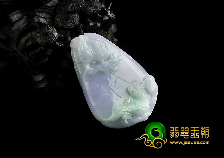 糯冰种春带彩缅甸翡翠A货英明神武挂件