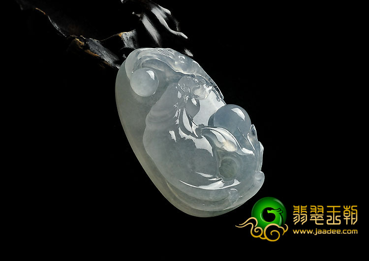 冰种晴水缅甸翡翠A货鱼龙变挂件