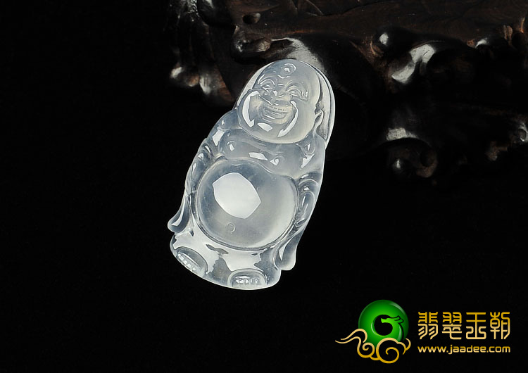 冰玻种缅甸翡翠A货站佛挂件