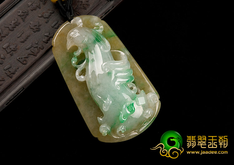 糯冰种黄加绿缅甸翡翠A货风生水起挂件