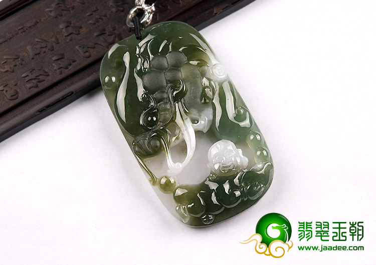 冰种青色缅甸翡翠A货望子成龙挂件