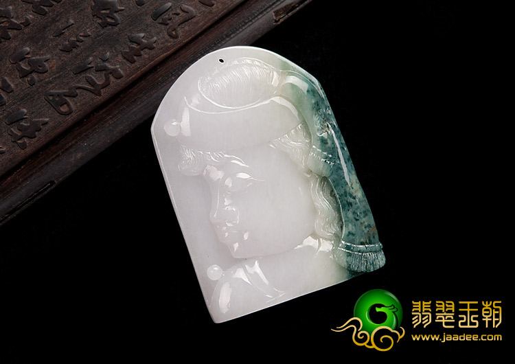 糯冰种飘花缅甸翡翠A货少女挂件