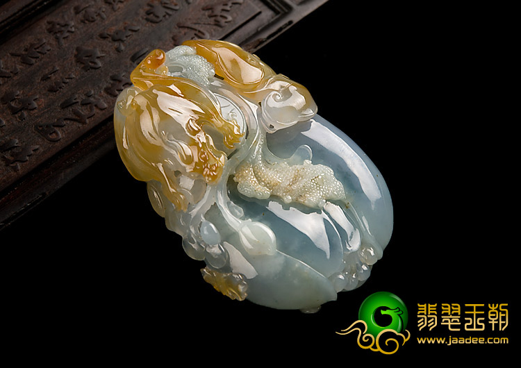 糯冰种紫罗兰黄翡缅甸翡翠A货玉兰花挂件