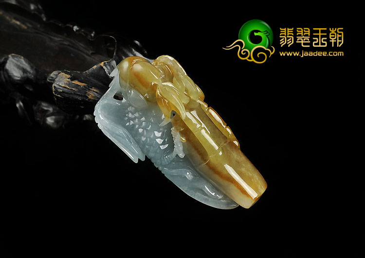 冰种晴水黄翡缅甸翡翠A货英明神武挂件
