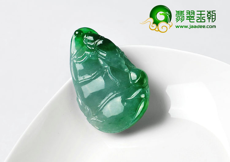 冰种阳绿缅甸翡翠A货节节高挂件