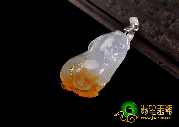 冰种黄翡缅甸翡翠A货玉兰花挂件