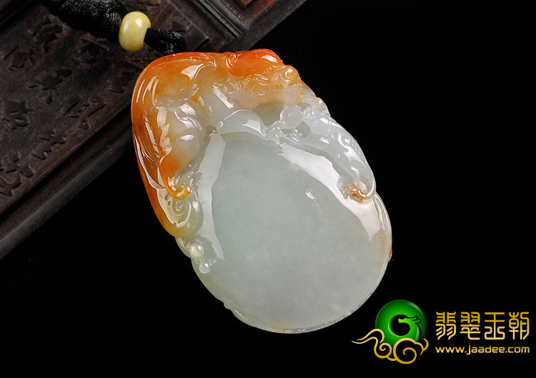 糯冰种红黄翡缅甸翡翠A货望子成龙挂件