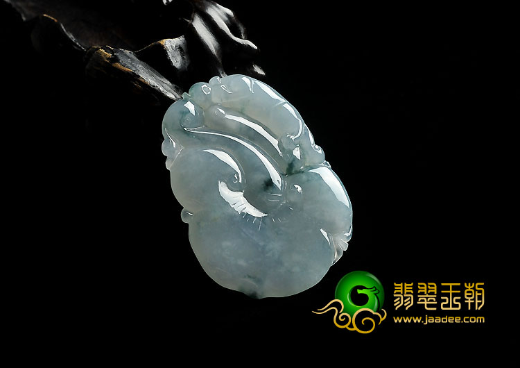 冰种飘花缅甸翡翠A货如意寿挂件