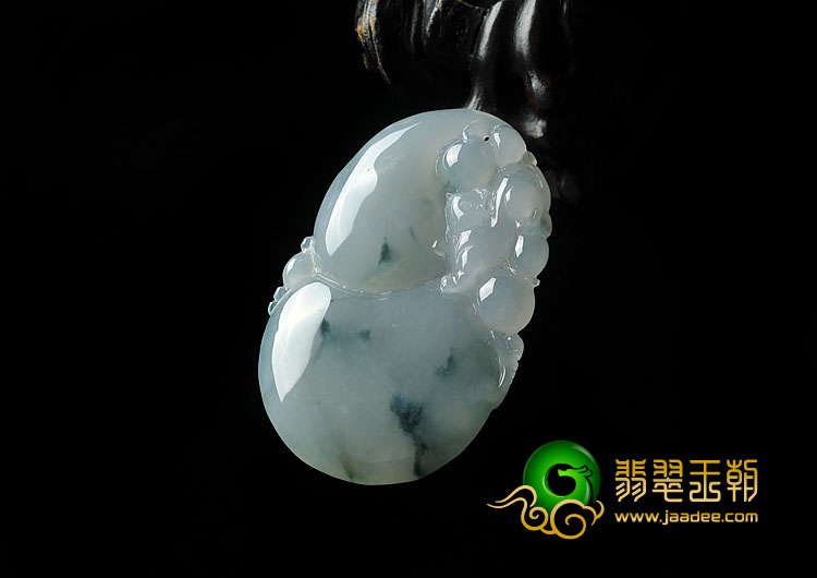 冰种飘花缅甸翡翠A货福禄寿挂件