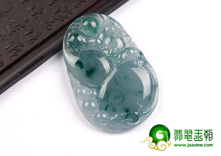 冰种飘花缅甸翡翠A货福禄寿挂件