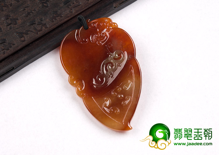 冰种红黄翡缅甸翡翠A货仿古龙挂件