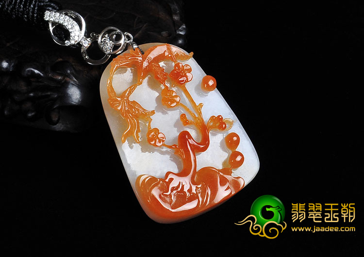 缅甸翡翠A货岁寒三友挂件（一套）