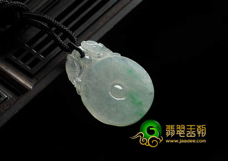 冰种飘翠缅甸翡翠A货福在眼前挂件
