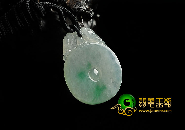 冰种飘翠缅甸翡翠A货福在眼前挂件