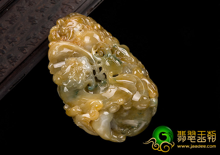 冰种褐黄翡缅甸翡翠A货事事如意手玩件