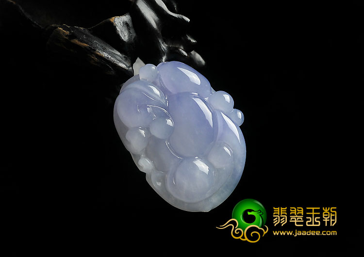 糯冰种紫罗兰缅甸翡翠A货如意挂件