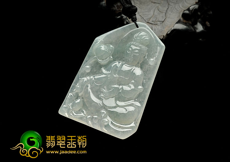 冰种晴水缅甸翡翠A货观音挂件