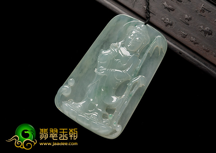 冰种晴水缅甸翡翠A货观音挂件