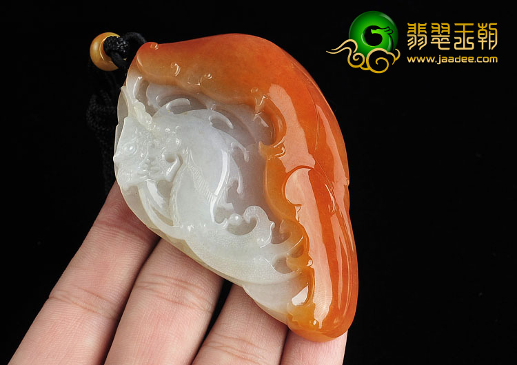 糯冰种红黄翡缅甸翡翠A货鱼龙变挂件
