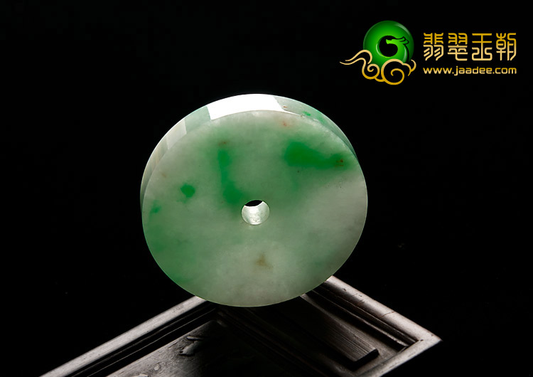 糯冰种飘翠缅甸翡翠A货平安扣挂件
