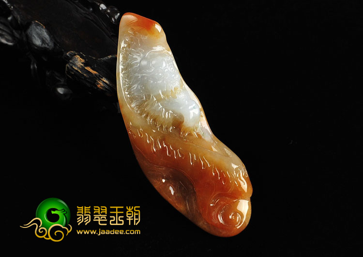 糯冰种褐黄翡缅甸翡翠A货罗汉头挂件