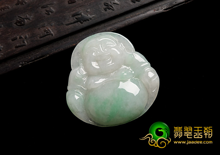 糯冰种飘翠缅甸翡翠A货玉佛挂件