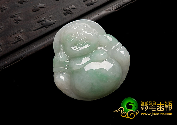 糯冰种飘翠缅甸翡翠A货玉佛挂件