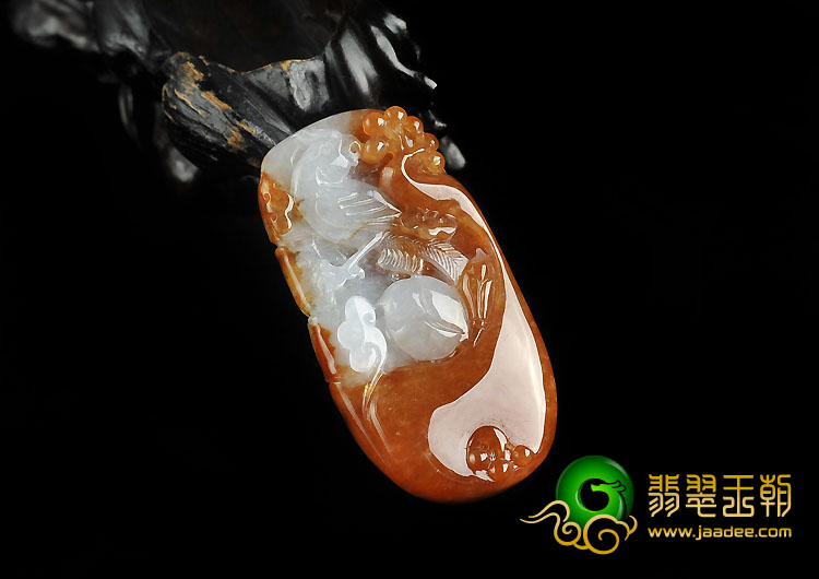 糯冰种褐黄翡缅甸翡翠A货英明神武挂件