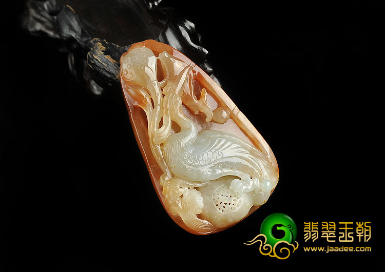 糯冰种红黄翡缅甸翡翠A货一路连科挂件