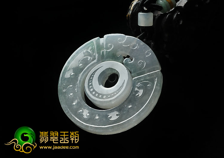 冰种飘花缅甸翡翠A货平安环挂件