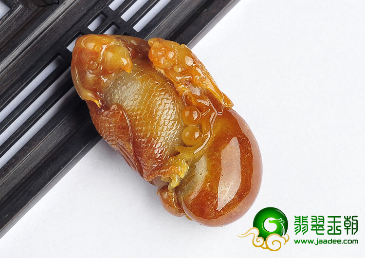 糯冰种褐黄翡缅甸翡翠A货英明神武挂件