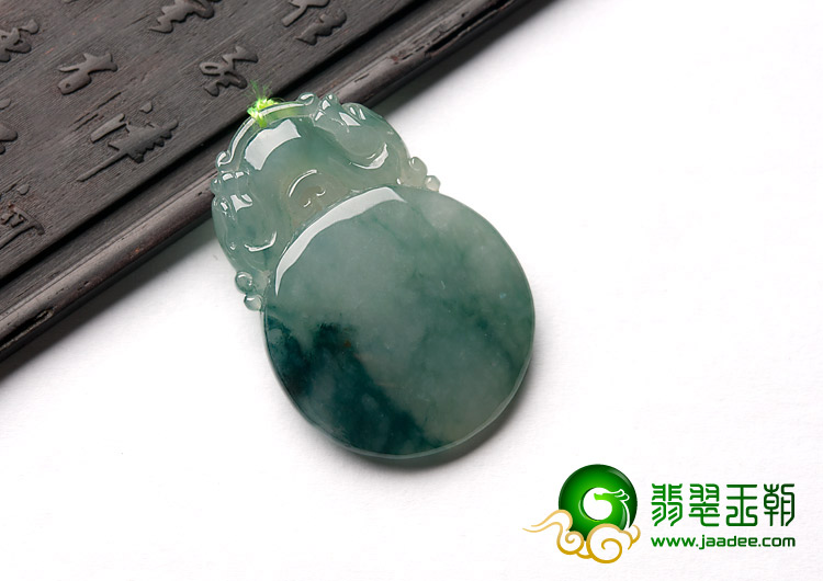 糯冰种飘花缅甸翡翠A货福在眼前挂件