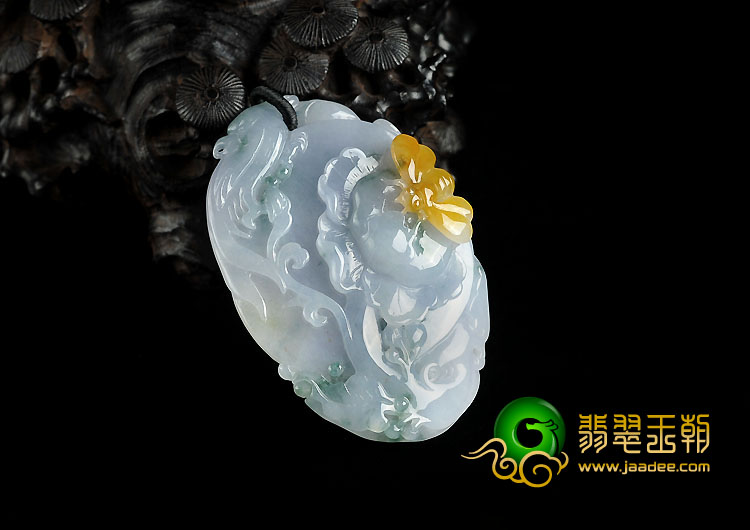 糯冰种三彩缅甸翡翠A货花开富贵挂件