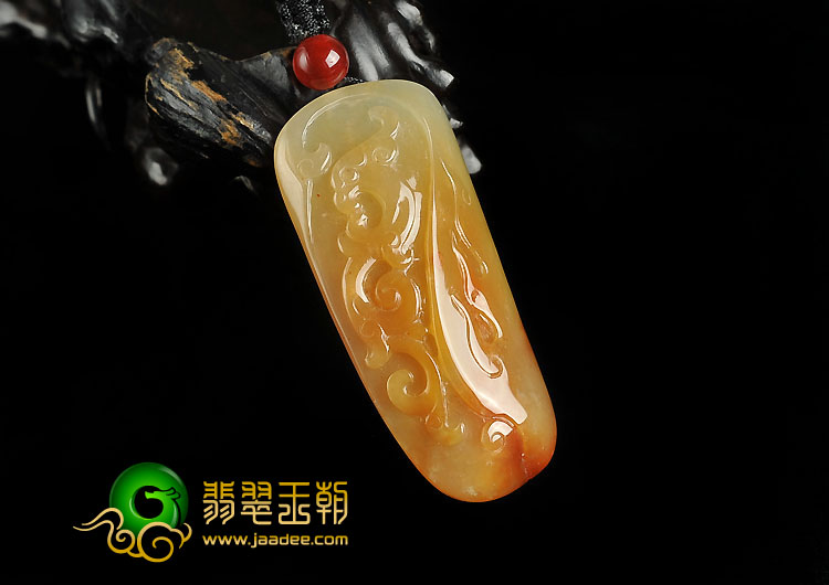 糯冰种红黄翡缅甸翡翠A货凤凰挂件