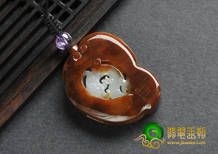糯冰种褐红翡缅甸翡翠A货龙行如意挂件