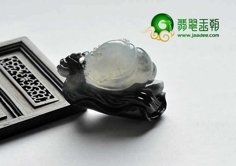 冰（乌鸡种）水墨色缅甸翡翠A货安居乐业挂件