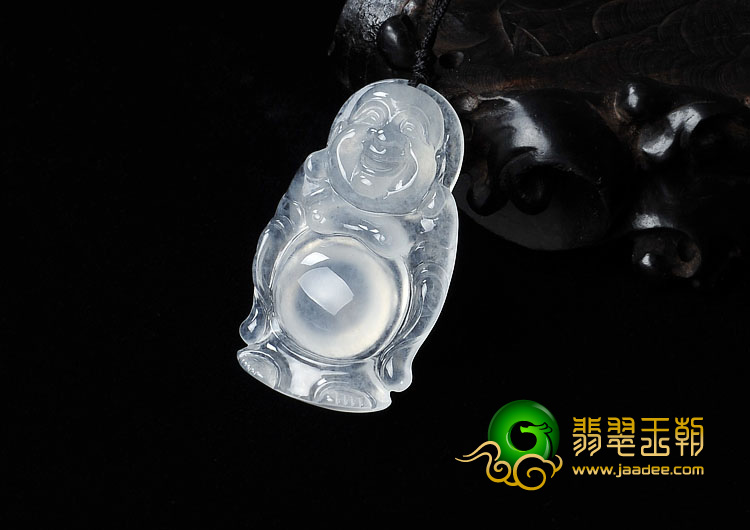 冰种缅甸翡翠A货站佛挂件