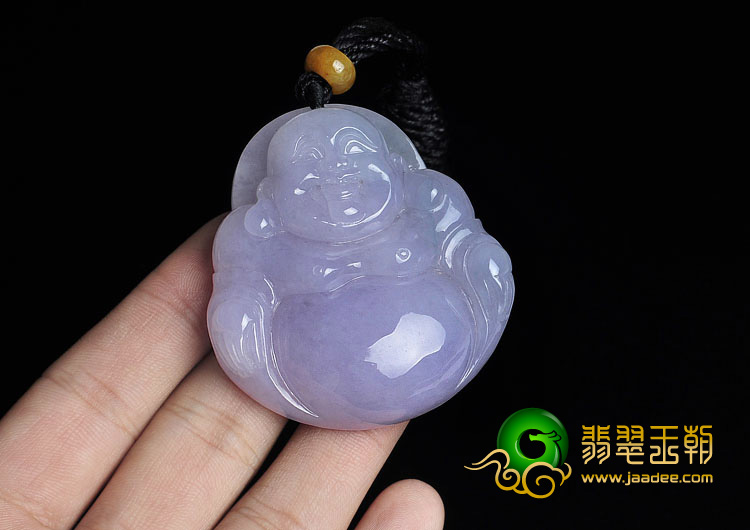 糯冰种紫罗兰缅甸翡翠A货玉佛挂件