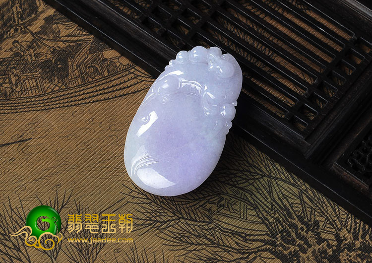 糯冰种紫罗兰缅甸翡翠A货貔貅福瓜挂件